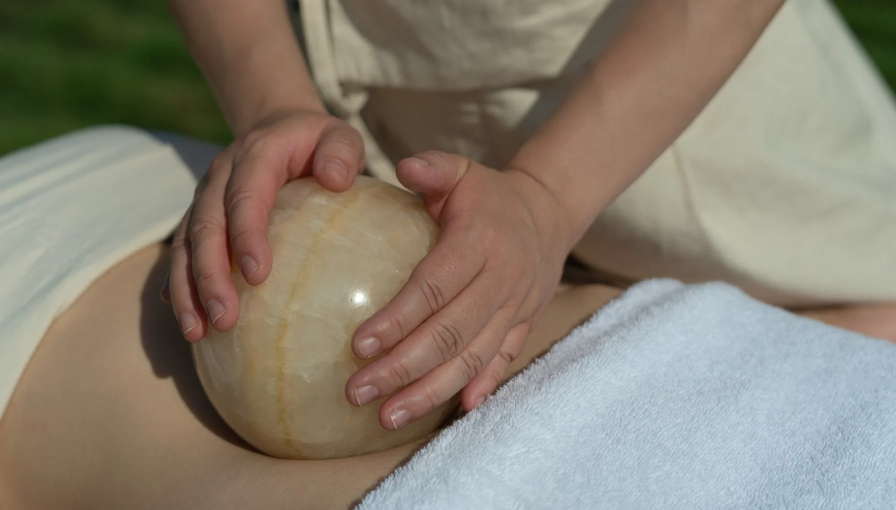 Signature Jade Ball ritual on the abdomen